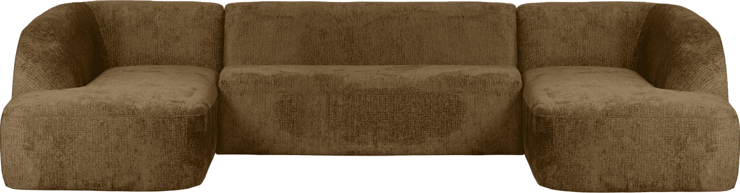 BePureHome Sloping u-vorm structure velvet brass Messing Hoekbank