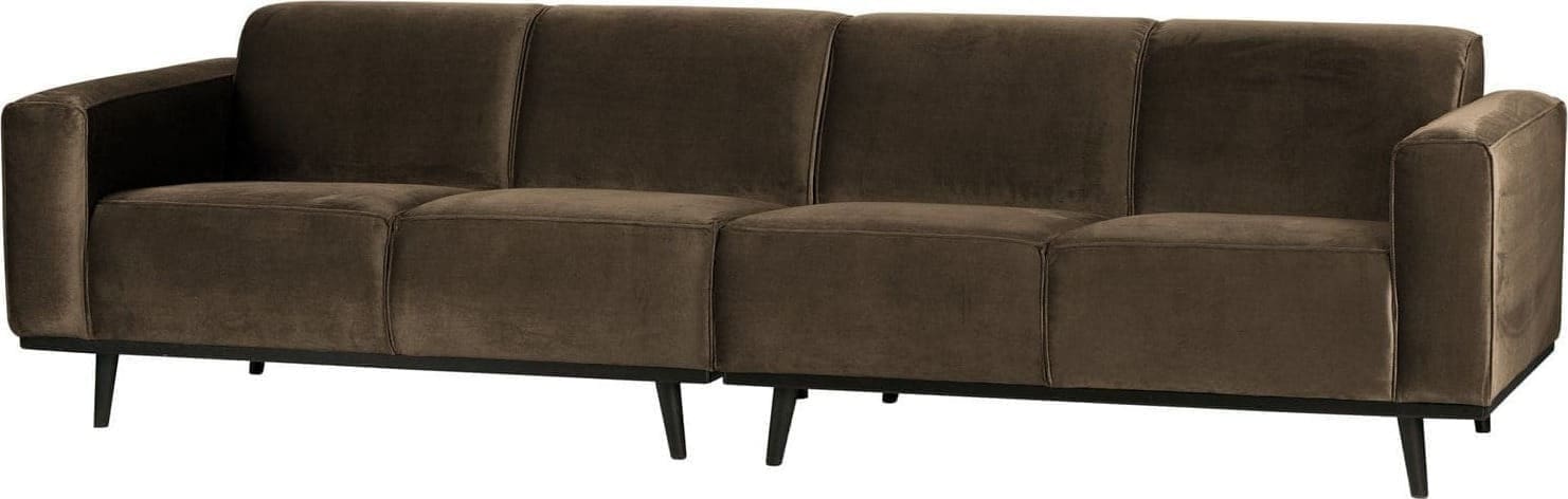 BePureHome Statement 4-zitsbank 280cm fluweel taupe Taupe 4-zitsbank