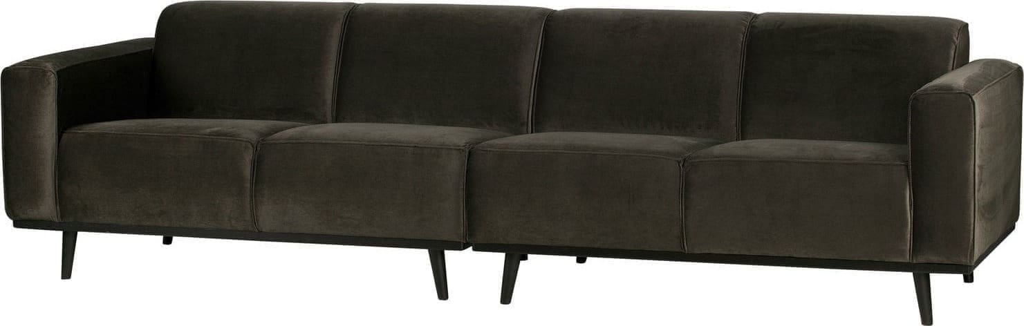 BePureHome Statement 4-zitsbank 280cm fluweel warm groen Groen 4-zitsbank