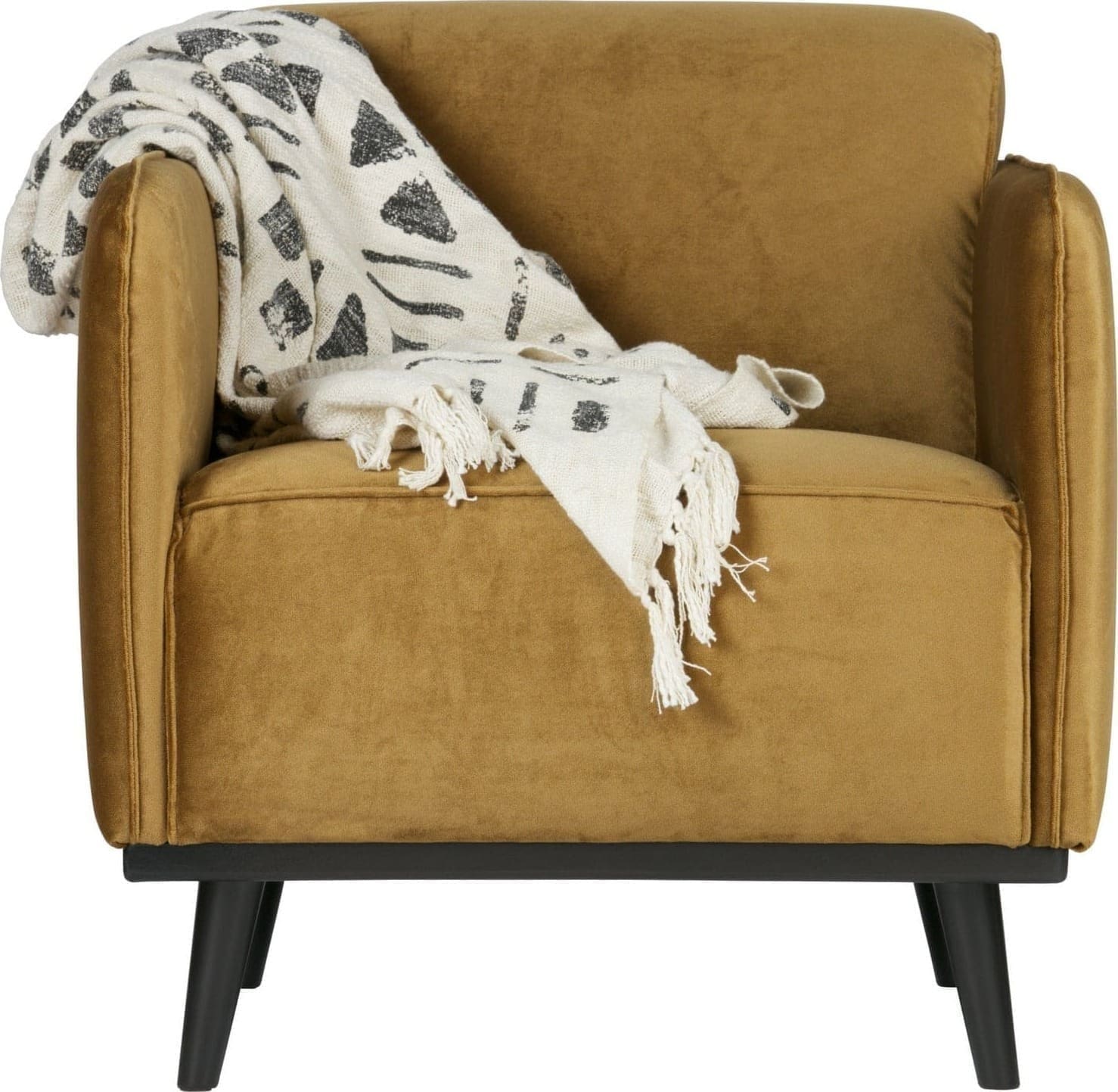 BePureHome Statement fauteuil met arm fluweel honinggeel Geel Fauteuil