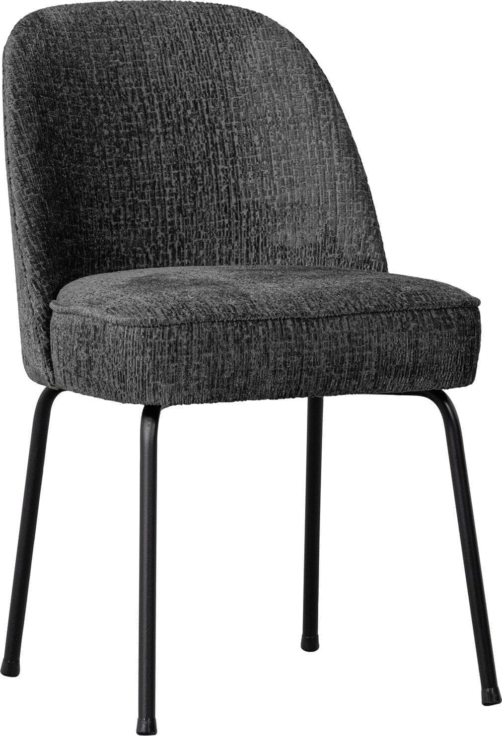 BePureHome Vogue eetkamerstoel structure velvet mountain Grijs|Antraciet Eetkamerstoel