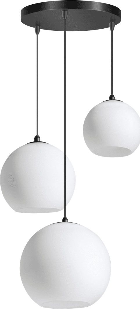 ETH Orb Opal Hanglamp TRIO 3x E27 Opaal Glas 20-25-30cm / Zwart ETH verlichting Hanglamp 05-HL4265-3067