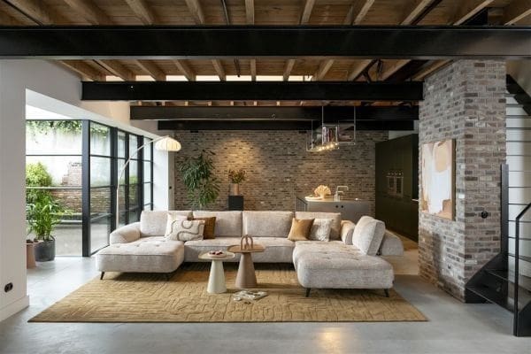 Henders & Hazel Belluno longchair - flex rug - arm links Bank