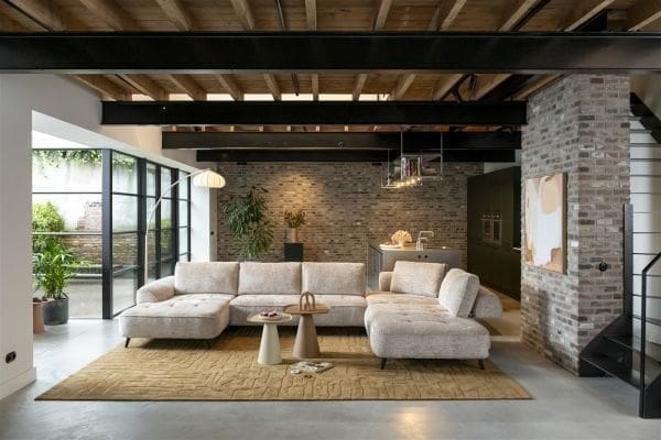 Henders & Hazel Belluno longchair - flex rug - arm links Bank