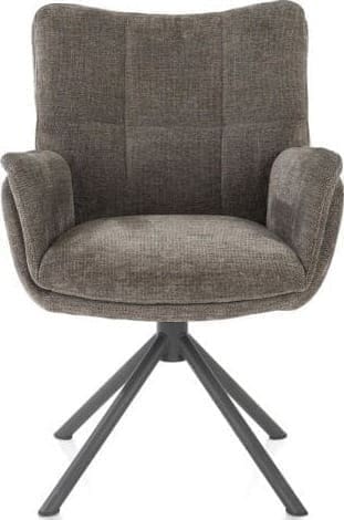Henders & Hazel Juna armstoel - grafiet frame - draaibaar - stof Livigno - bruin Bruin Armstoel