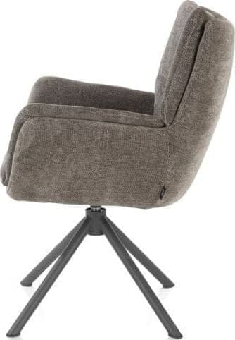 Henders & Hazel Juna armstoel - grafiet frame - draaibaar - stof Livigno - bruin Bruin Armstoel
