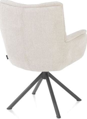 Henders & Hazel Juna armstoel - grafiet frame - draaibaar - stof Livigno - creme Beige|Wit Armstoel