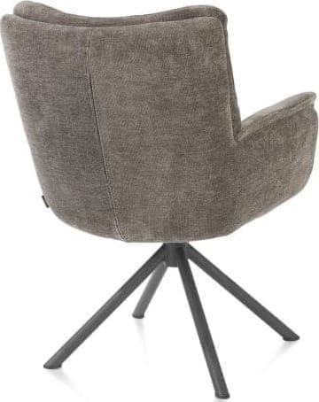 Henders & Hazel Juna armstoel - grafiet frame met relaxsysteem - draaibaar - stof Livigno - bruin Bruin Armstoel