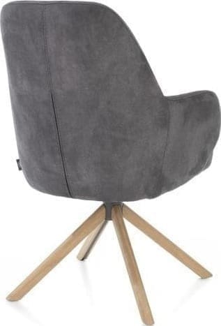 Henders & Hazel Melle armstoel eiken frame - draaibaar - stof Calabria - antraciet Antraciet Armstoel