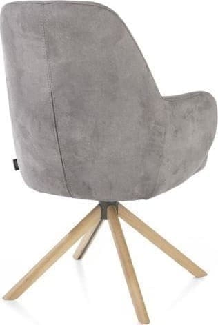 Henders & Hazel Melle armstoel eiken frame - draaibaar - stof Calabria - charcoal Antraciet|Grijs Armstoel