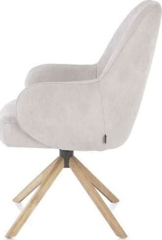 Henders & Hazel Melle armstoel eiken frame - draaibaar - stof Calabria - kiezel Grijs|Wit Armstoel
