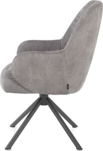 Henders & Hazel Melle armstoel grafiet frame - draaibaar - stof Calabria - charcoal Antraciet|Grijs Armstoel