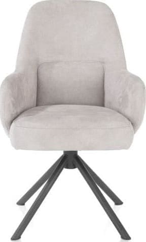 Henders & Hazel Melle armstoel grafiet frame - draaibaar - stof Calabria - kiezel Grijs|Wit Armstoel