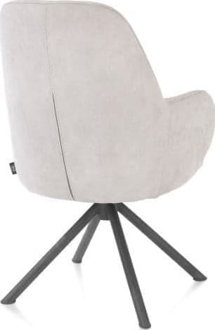 Henders & Hazel Melle armstoel grafiet frame - draaibaar - stof Calabria - kiezel Grijs|Wit Armstoel