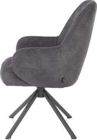 Henders & Hazel Melle armstoel grafiet frame met relaxsysteem - draaibaar - stof Calabria - antraciet Antraciet Armstoel