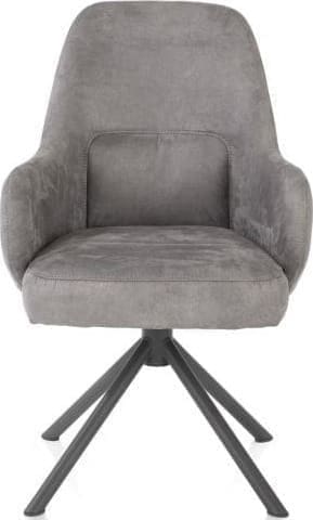 Henders & Hazel Melle armstoel grafiet frame met relaxsysteem - draaibaar - stof Calabria - charcoal Antraciet|Grijs Armstoel