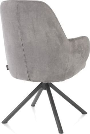Henders & Hazel Melle armstoel grafiet frame met relaxsysteem - draaibaar - stof Calabria - charcoal Antraciet|Grijs Armstoel