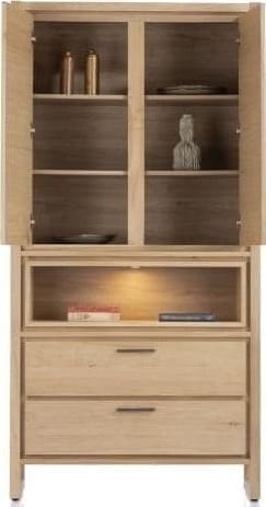 Henders & Hazel Nystead bergkast 100 cm. - 2-deuren + 2-laden + 1-niche (+ LED) Kast