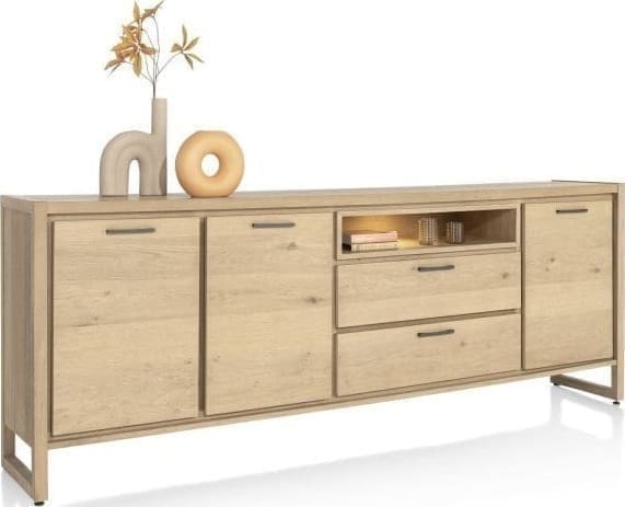 Henders & Hazel Nystead dressoir 240 cm. - 3-deuren + 2-laden + 1-niche (+ LED) Dressoir