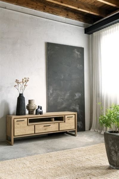 Henders & Hazel Nystead lowboard 170 cm. - 2-deuren + 1-lade + 1-niche (+ LED) Tv-meubel|Tv-dressoir