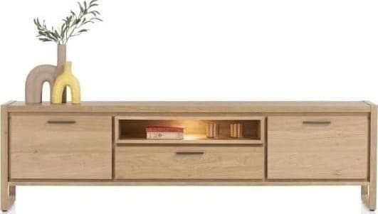 Henders & Hazel Nystead lowboard 210 cm. - 2-deuren + 1-lade + 1-niche (+ LED) Tv-meubel|Tv-dressoir