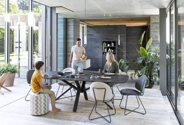 Henders & Hazel Palace eetkamertafel 270 x 115 cm - 4-poten - antraciet Antraciet Eettafel