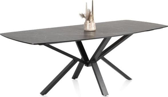 Henders & Hazel Palace eetkamertafel 270 x 115 cm - centrale poot - onyx Zwart Eettafel