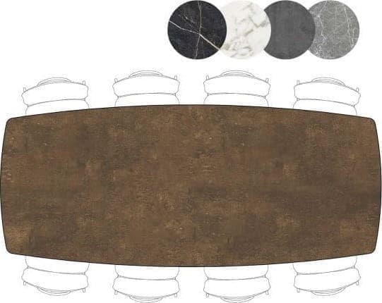 Henders & Hazel Palace eetkamertafel 270 x 115 cm - centrale poot - roest Bruin|Oranje Eettafel