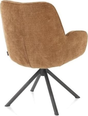 Henders & Hazel Riley armstoel 4-poots grafiet frame - draaibaar + pocket - stof Cadiz - koper Koper Armstoel
