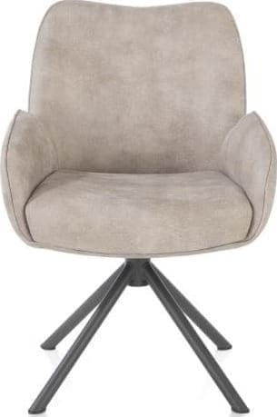 Henders & Hazel Riley armstoel 4-poots grafiet frame - draaibaar + pocket - stof Taurus - kiezel Grijs|Wit Armstoel