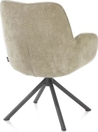 Henders & Hazel Riley armstoel 4-poots grafiet frame met relaxsysteem - draaibaar + pocket - stof Cadiz - olijf Groen Armstoel