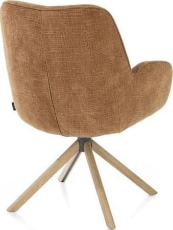 Henders & Hazel Riley armstoel 4-poots naturel eiken met relaxsysteem - draaibaar + pocket - stof Cadiz - koper Koper Armstoel