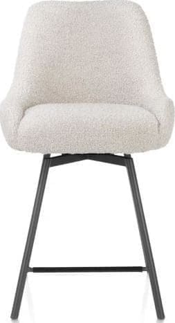 Henders & Hazel Rocco barstoel - draaibaar + pocket - graphiet - stof Brioni Beige|Wit Eetkamerstoel