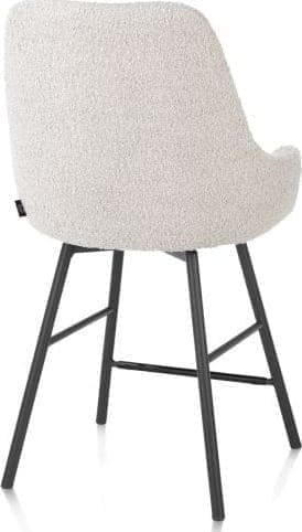 Henders & Hazel Rocco barstoel - draaibaar + pocket - graphiet - stof Brioni Beige|Wit Eetkamerstoel