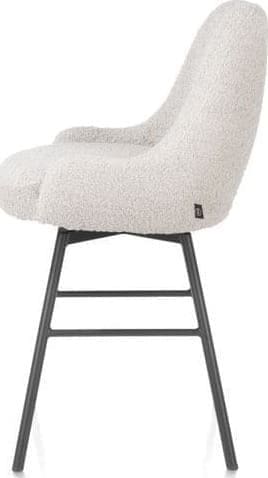 Henders & Hazel Rocco barstoel - draaibaar + pocket - graphiet - stof Brioni Beige|Wit Eetkamerstoel