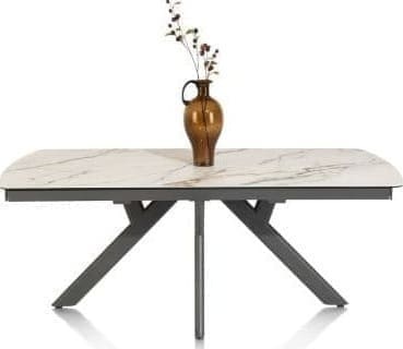 Henders & Hazel Vegas uitschuiftafel 170 (+ 60) x 100 cm - keramiek op glas - wit Wit Eettafel