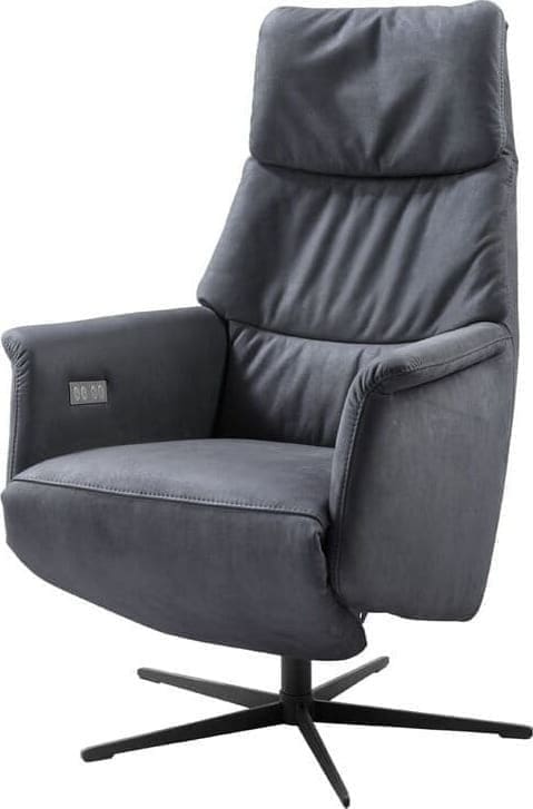 INHOUSE Relaxfauteuil Pomonti M antraciet leer Antraciet Fauteuil