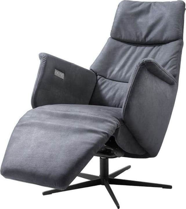 INHOUSE Relaxfauteuil Pomonti M antraciet leer Antraciet Fauteuil