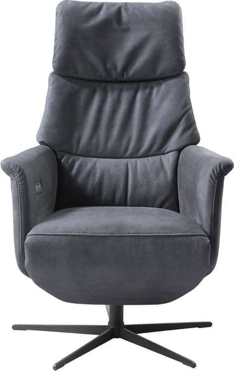 INHOUSE Relaxfauteuil Pomonti M antraciet leer Antraciet Fauteuil