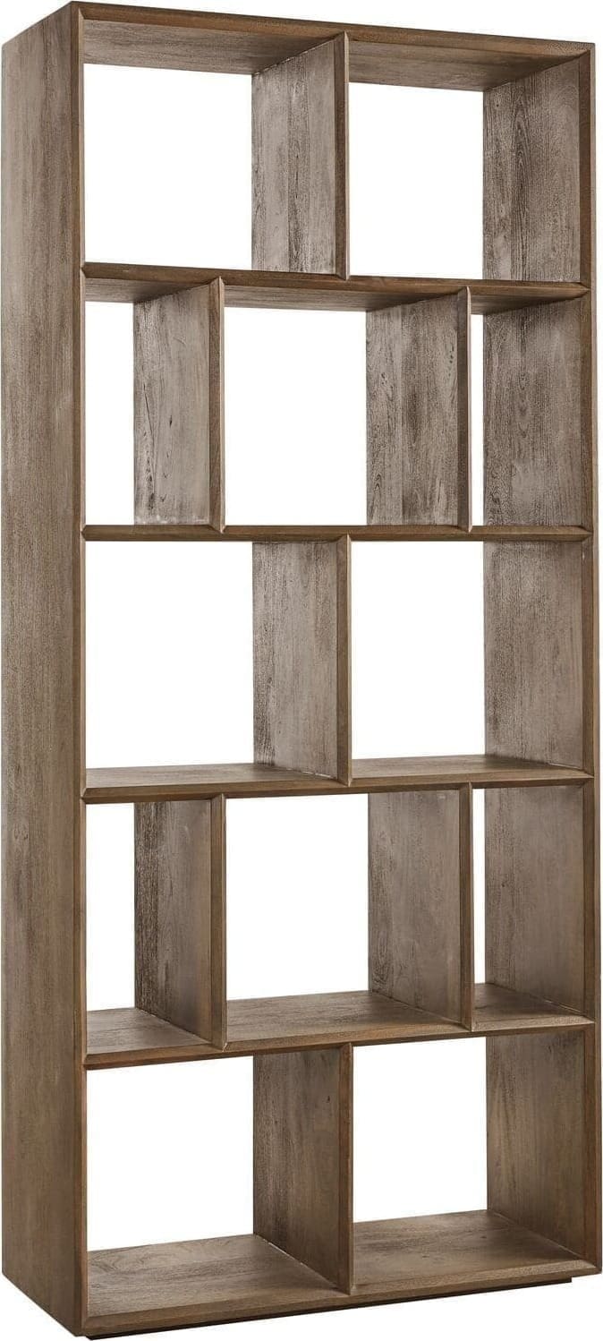 INHOUSE Roomdivider Boldara mangohout Bruin|Naturel Boekenkast