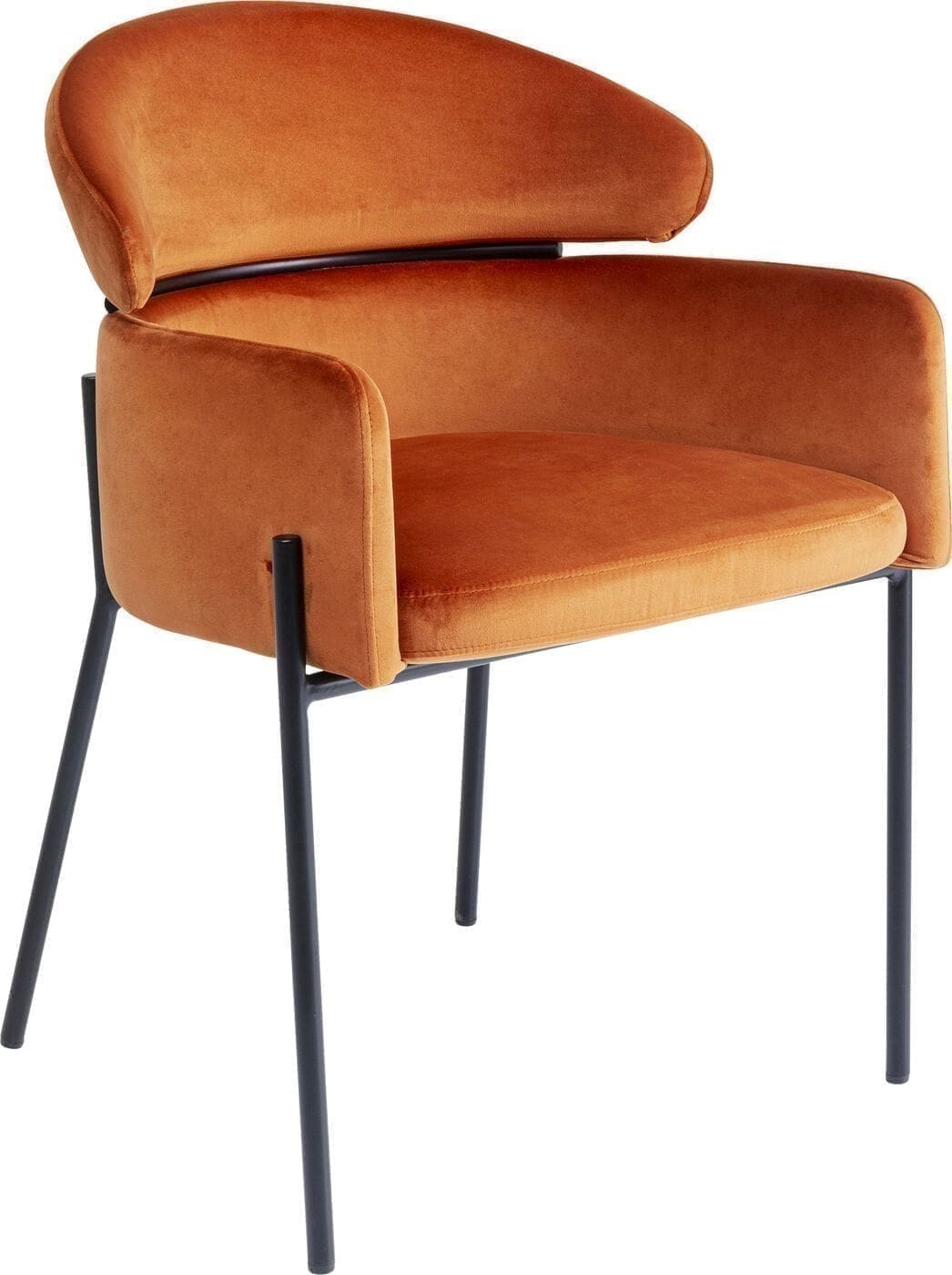 Armstoel Alexia Velvet Orange Kare Design Armstoel 85679