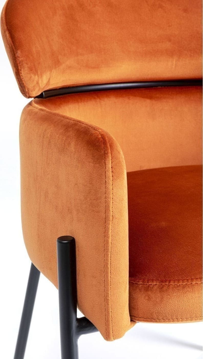 Armstoel Alexia Velvet Orange Kare Design Armstoel 85679