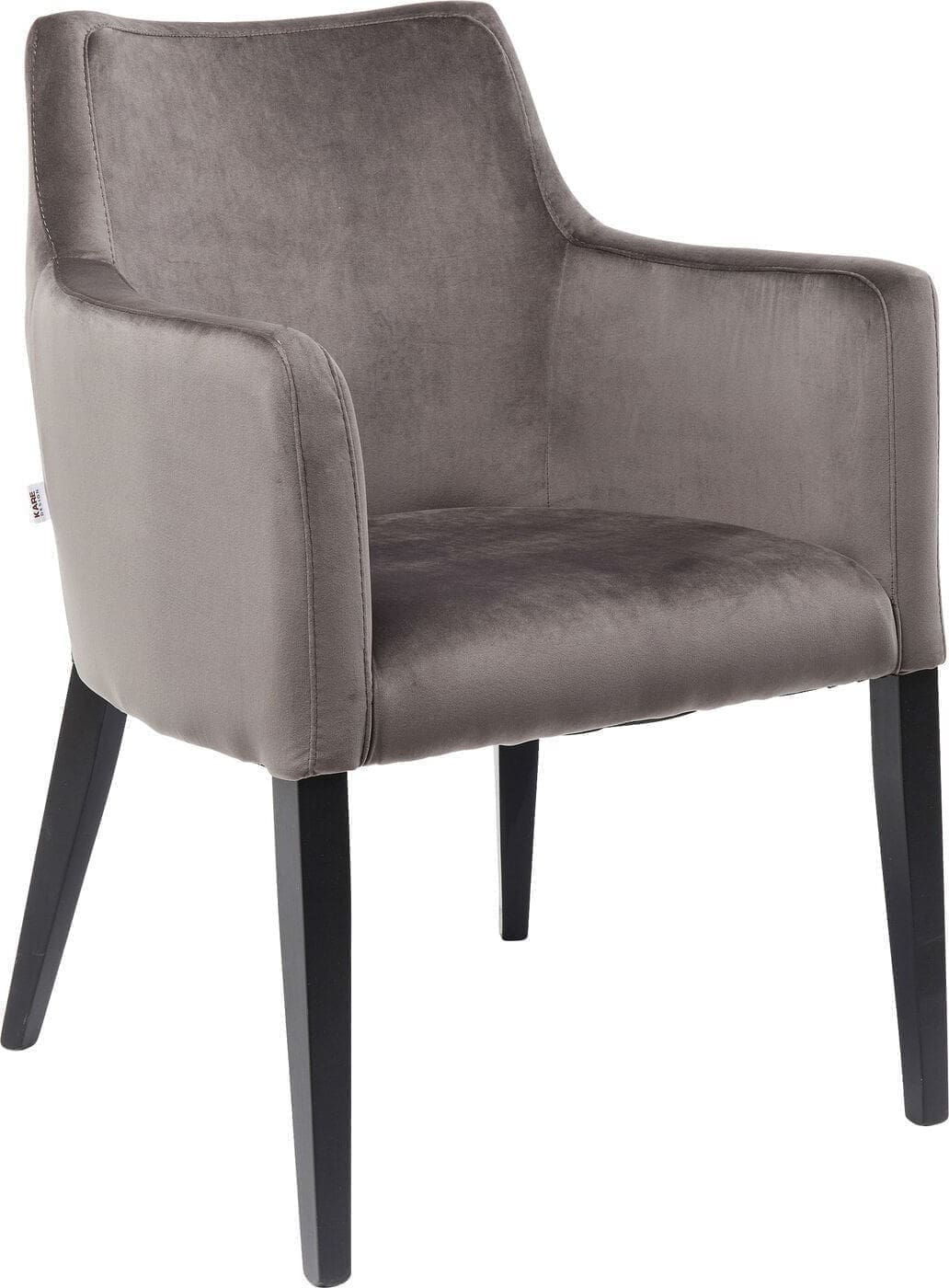Armstoel Black Mode Velvet Grey Kare Design Armstoel 83580