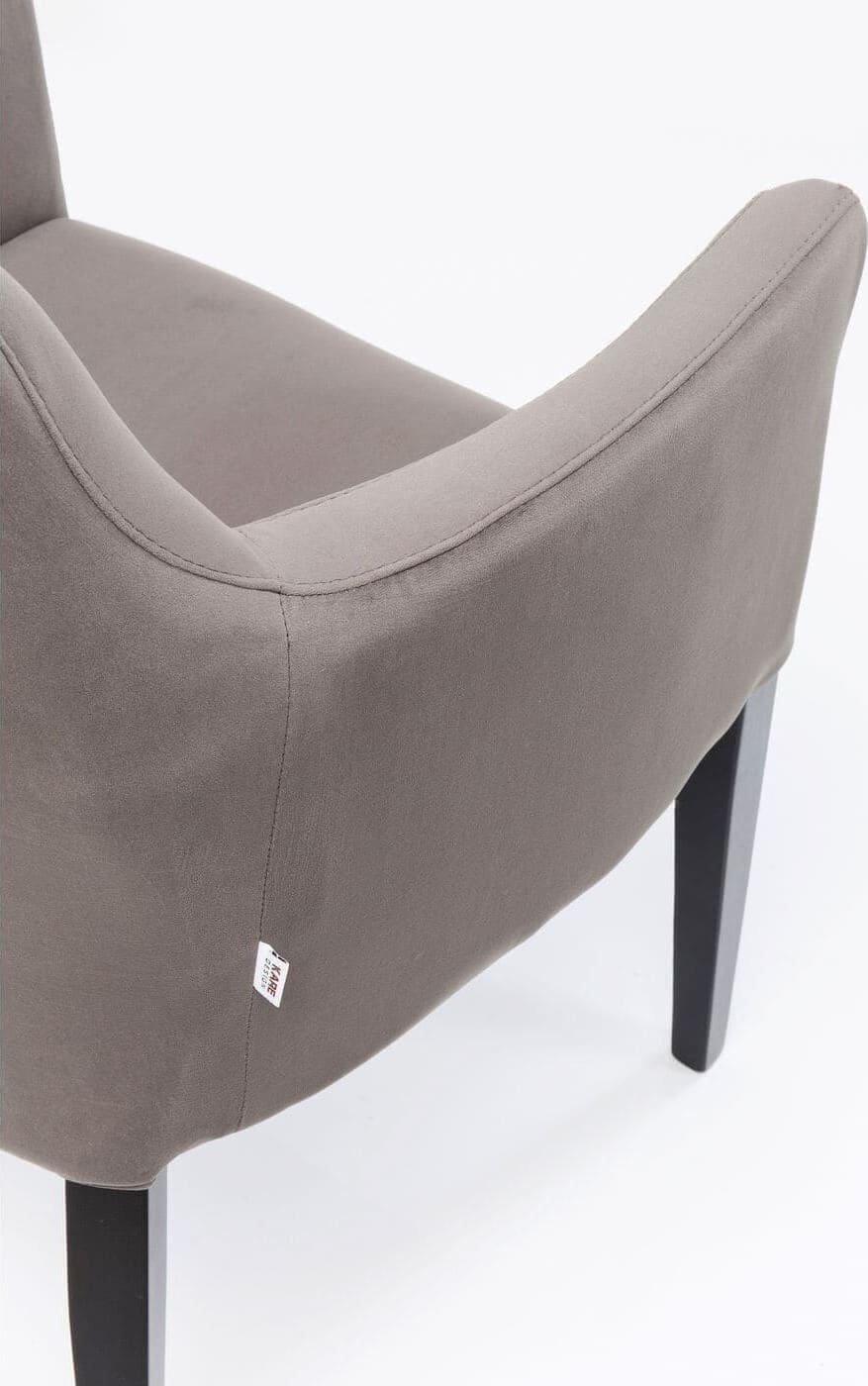 Armstoel Black Mode Velvet Grey Kare Design Armstoel 83580