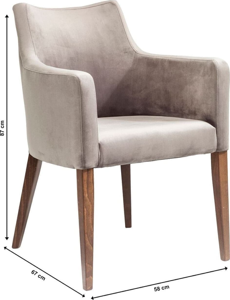 Armstoel Mode Velvet Grey Kare Design Armstoel 82470