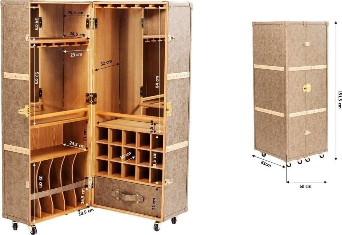 Barkast West Coast Mobile 60x154cm Kare Design Kast|Bergkast 82885