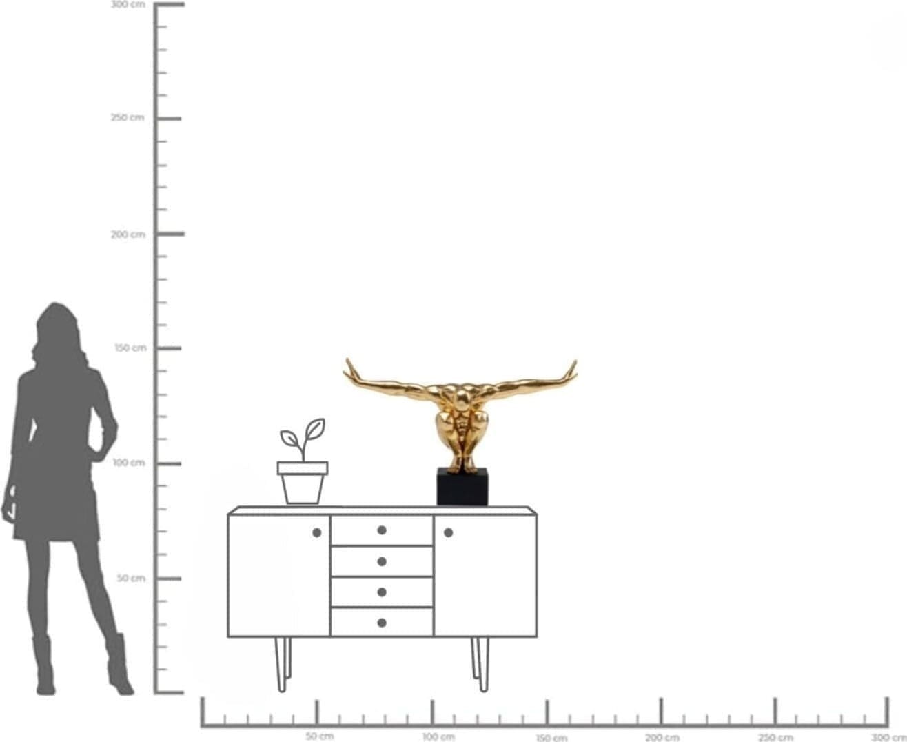 Beeld Athlete XL Gold Kare Design Beeld 51524