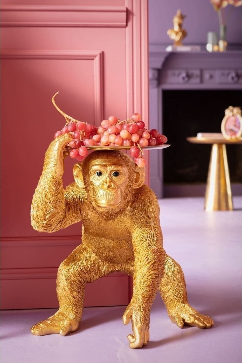 Beeld Butler Playing Chimp Gold 52cm Kare Design Beeld 53411