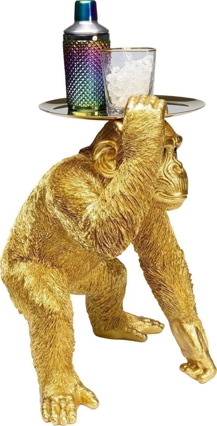 Beeld Butler Playing Chimp Gold 52cm Kare Design Beeld 53411