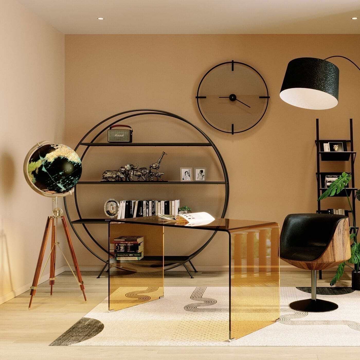 Beeld Globe Earth Black Kare Design Beeld 63001